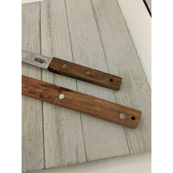 Vintage Set 2 Vernco Stainless Steel Carving Knife Fork Set Large 13" & 16" - Picture 2 of 8